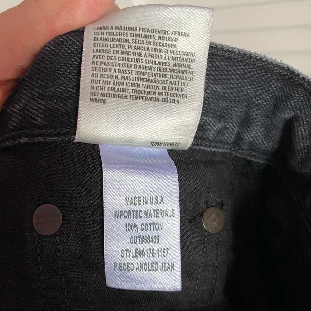 AGOLDE Pieced Angled Black Jeans Size 32 - Picture 10 of 13